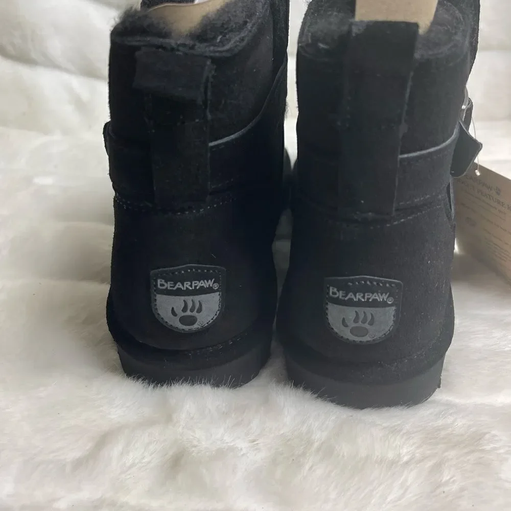 NWBox BEARPAW Emersyn Suede black Ankle Boots with Never wet Technology …